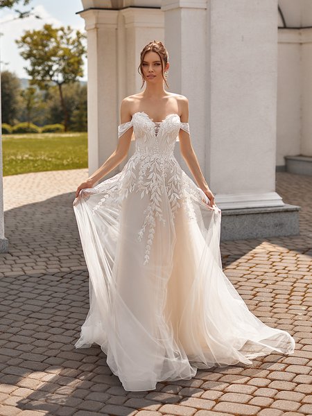 Moonlight Collection J6831 affordable wedding dresses with low backs and beading