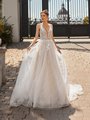 Moonlight Collection J6836 Stunning Sparkly Deep Sweetheart Full A-Line Wedding Dress with Lace Straps