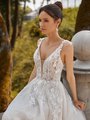 Moonlight Collection J6836 Beaded Trim Deep Sweetheart Lace Appliques and Sparkle Checkered Net Full A-Line Moonlight Collection J6836 Beaded Trim Deep Sweetheart Lace Appliques and Sparkle Checkered Net Full A-Line