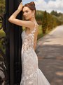 Illusion Cutout Fitted Lace Bodice with Illusion Lace Straps Mermaid with Cascades Moonlight Collection J6838 Illusion Cutout Fitted Lace Bodice with Illusion Lace Straps Mermaid with Cascades Moonlight Collection J6838
