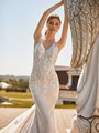 Lace Appliques over Net Mermaid Wedding Dress Moonlight Collection J6840 Lace Appliques over Net Mermaid Wedding Dress Moonlight Collection J6840