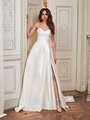 Moonlight Collection J6852 Elegant Pointed Sweetheart Bridal Gown With Thigh High Leg Slit