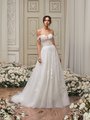 Moonlight Collection J6854 Stunning Unlined Strapless Sweetheart A-Line with Swag Sleeves
