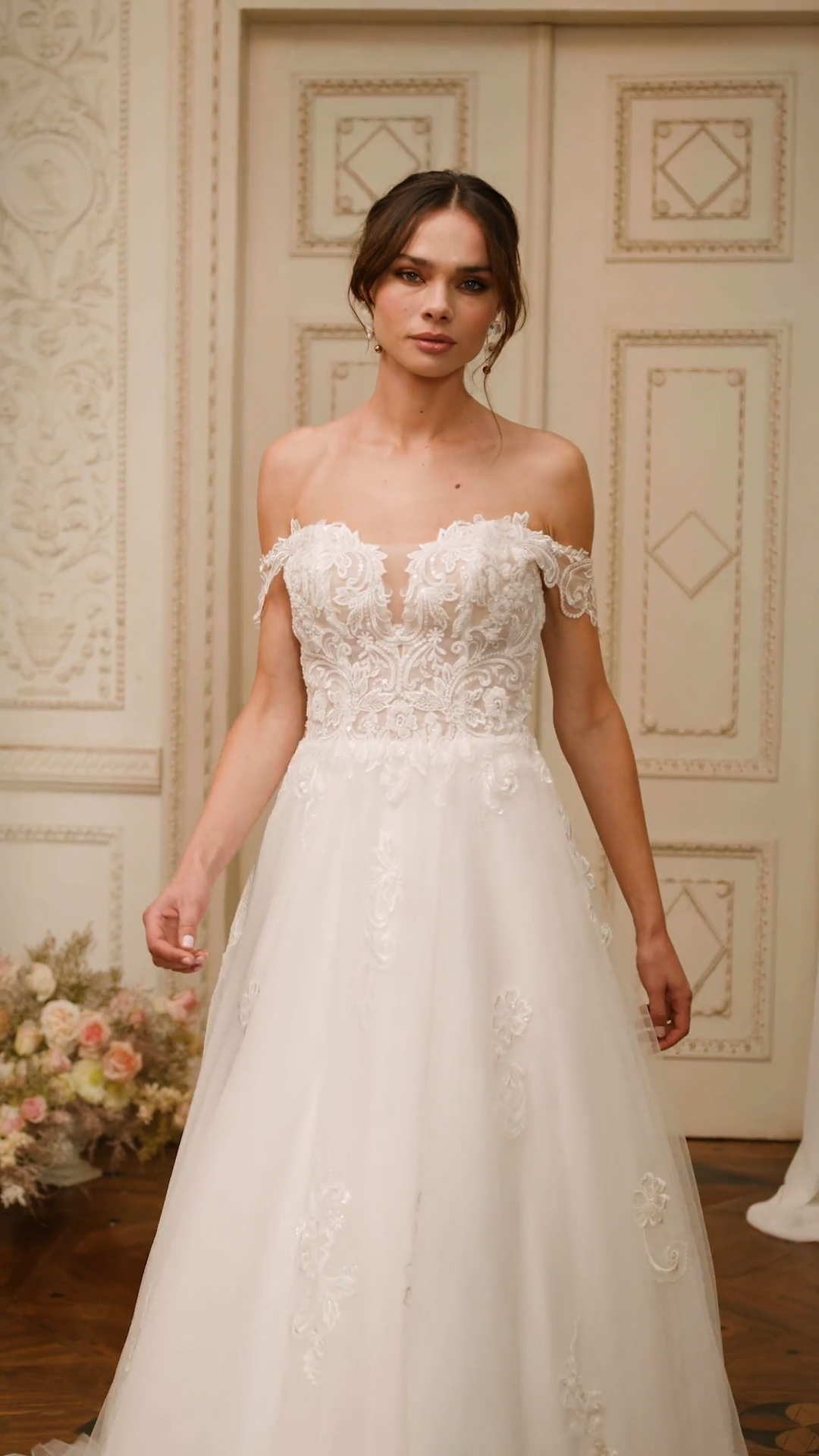 Moonlight Collection J6854 Flowy Tulle and Beaded Lace Appliques Full A-Line Wedding Dress Moonlight Collection J6854 Flowy Tulle and Beaded Lace Appliques Full A-Line Wedding Dress