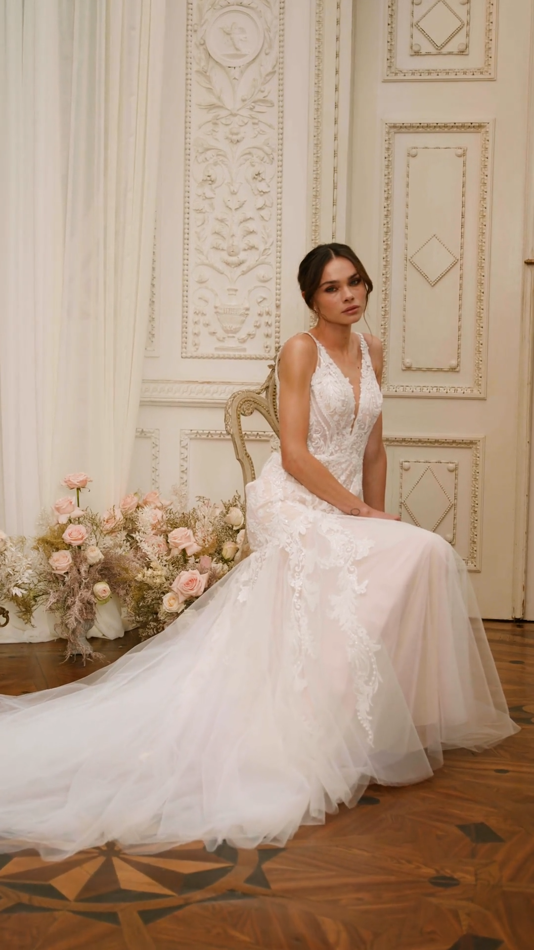 Moonlight Collection J6855 blush bridal gowns, ivory bridal gowns, white wedding dresses & more
