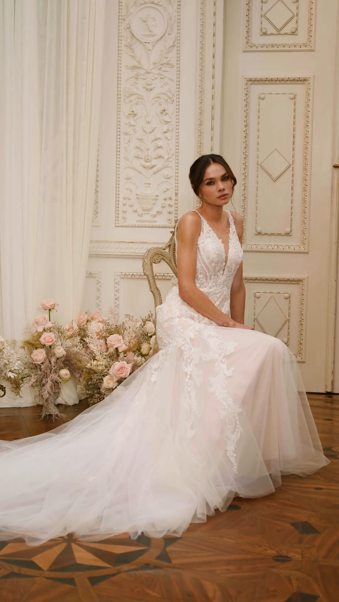 Moonlight Collection J6855 Tulle and Lace Appliques Form-Fitting Mermaid with Unlined Bodice Moonlight Collection J6855 Tulle and Lace Appliques Form-Fitting Mermaid with Unlined Bodice