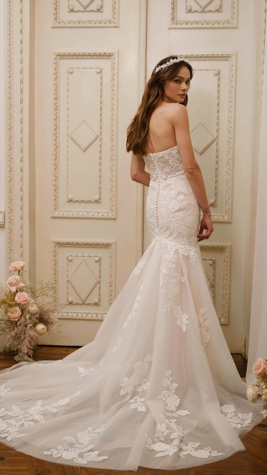 Moonlight Collection J6857 blush bridal gowns, ivory bridal gowns, white wedding dresses & more