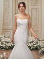 Soft Scoop and Ruched Mikado Neckline Drop Waist Wedding Gown Moonlight Collection J6859