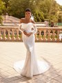 Moonlight Collection J6877 Sparkly Cowl Scoop Neck Swag Sleeves with Detachable Long Sleeves Mermaid Bridal Gown