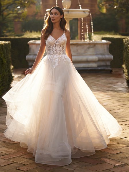 Moonlight Collection J6892 Beaded Trim Sweetheart with Beaded Straps A-Line with Voluminous Cascades