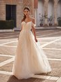 Moonlight Collection J6897 Beaded Straps Sweetheart with Illusion Inset Lace Appliques and Tulle A-Line Moonlight Collection J6897 Beaded Straps Sweetheart with Illusion Inset Lace Appliques and Tulle A-Line