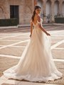 Beautiful Illusion Open Back Lace Appliques and Tulle A-Line with Swag Sleeves Moonlight Collection J6897 Beautiful Illusion Open Back Lace Appliques and Tulle A-Line with Swag Sleeves Moonlight Collection J6897