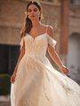 Moonlight Collection J6897 Lace Appliques and Tulle Sexy Sweetheart with Illusion Inset and Beaded Straps A-Line with Swag Sleeves Moonlight Collection J6897 Lace Appliques and Tulle Sexy Sweetheart with Illusion Inset and Beaded Straps A-Line with Swag Sleeves