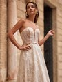 Moonlight Collection J6901 Strapless Unlined Sweetheart with Illusion Inset Corded Embroidered Beaded Tulle A-Line Wedding Gown