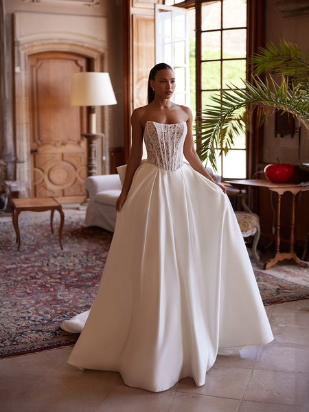Moonlight Collection J6998 affordable wedding dresses with low backs and beading
