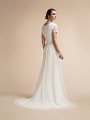 Temple Ready A-line Bridal Dress with Lined Scoop Back and Short Train Moonlight M2021 Temple Ready A-line Bridal Dress with Lined Scoop Back and Short Train Moonlight M2021