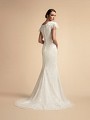 Modest Mermaid Bridal Dress with Scoop Back and Sweep Train Moonlight M5026 Modest Mermaid Bridal Dress with Scoop Back and Sweep Train Moonlight M5026