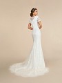 Modest temple ready mermaid dress with illusion bateau back and see-through chapel train Modest temple ready mermaid dress with illusion bateau back and see-through chapel train