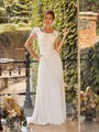 Modest Chiffon A-line Wedding Dress With Short Sleeves Style M5042