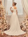 Modest Square Back Crepe Wedding Dress With Buttons and Loops Along Zipper Style M5051