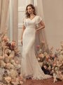 Lace Mermaid Wedding Dress With Modest Short Flutter Sleeves Style M5052 Lace Mermaid Wedding Dress With Modest Short Flutter Sleeves Style M5052