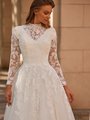 High Neck Modest Lace Wedding Dress With Long Sleeves Style M5065
