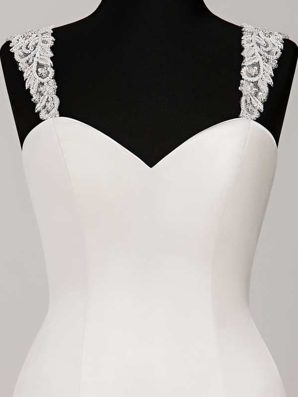 Moonlight STRAP-02 lace long sleeve and sheer beaded bridal jackets