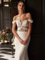 Moonlight Tango T101 Sweetheart with Twist See-Through Bodice Mermaid with Thin Straps and Detachable Swag Sleeves Moonlight Tango T101 Sweetheart with Twist See-Through Bodice Mermaid with Thin Straps and Detachable Swag Sleeves