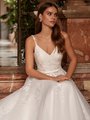 Moonlight Tango T103 Beaded Trim Sweetheart A-Line with Lace Straps and Crepe Bow at Waist Moonlight Tango T103 Beaded Trim Sweetheart A-Line with Lace Straps and Crepe Bow at Waist