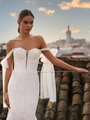 Moonlight Tango T108 Strapless Sweetheart with Illusion Inset and Off-Shoulder Tie Bow Mermaid Wedding Dress
