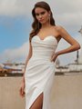 Moonlight Tango T109 Timeless Strapless Sweetheart Crepe Mermaid Silhouette with Ruched Bodice Moonlight Tango T109 Timeless Strapless Sweetheart Crepe Mermaid Silhouette with Ruched Bodice