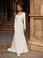 Moonlight Tango T110 Classic Sweetheart Trumpet Gown in Deco Crepe and Long Fitted Sleeves Moonlight Tango T110 Classic Sweetheart Trumpet Gown in Deco Crepe and Long Fitted Sleeves