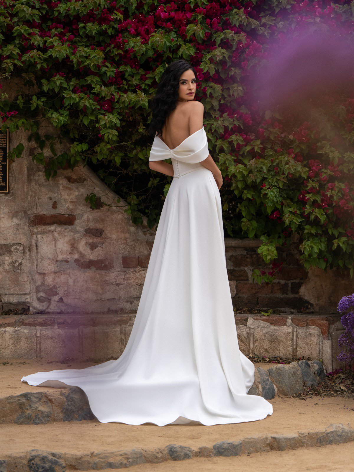 Pleated Pointed Sweetheart Regal Crepe A-line Wedding Dress