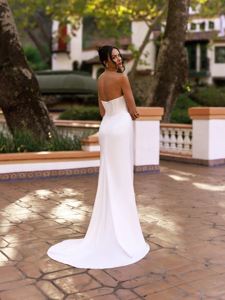 Moonlight Tango T182 Classic open back soft stretch satin with stretch jersey lining mermaid gown Moonlight Tango T182 Classic open back soft stretch satin with stretch jersey lining mermaid gown