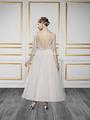 Moonlight Tango T728 couture blush tea length lace wedding dress with low back Moonlight Tango T728 couture blush tea length lace wedding dress with low back