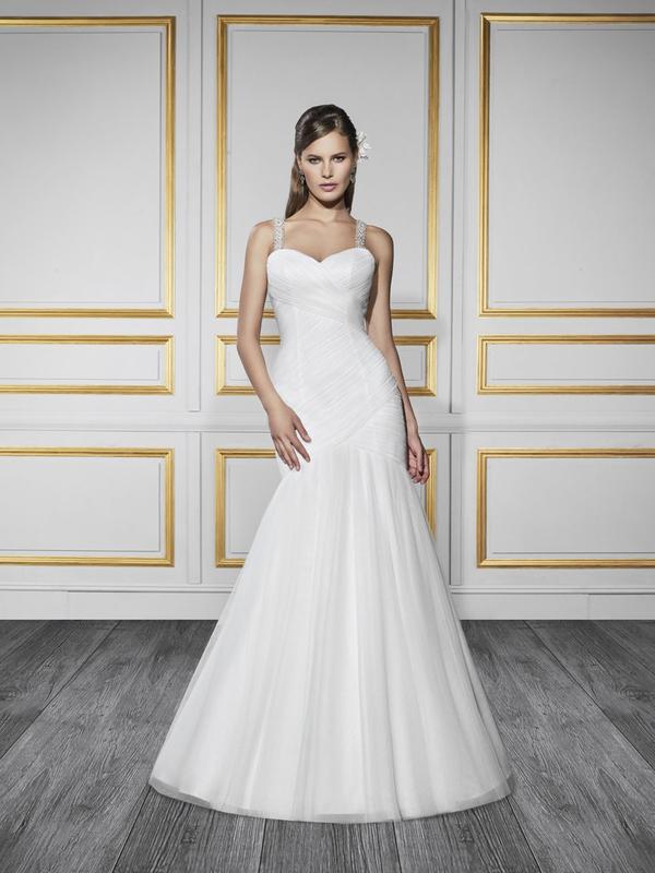Moonlight Tango T737 soft casual mermaid wedding dress with beaded straps for beach wedding Moonlight Tango T737 soft casual mermaid wedding dress with beaded straps for beach wedding
