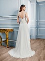 Moonlight Tango T749 intimate chiffon bridal gown with open V-back and straps Moonlight Tango T749 intimate chiffon bridal gown with open V-back and straps