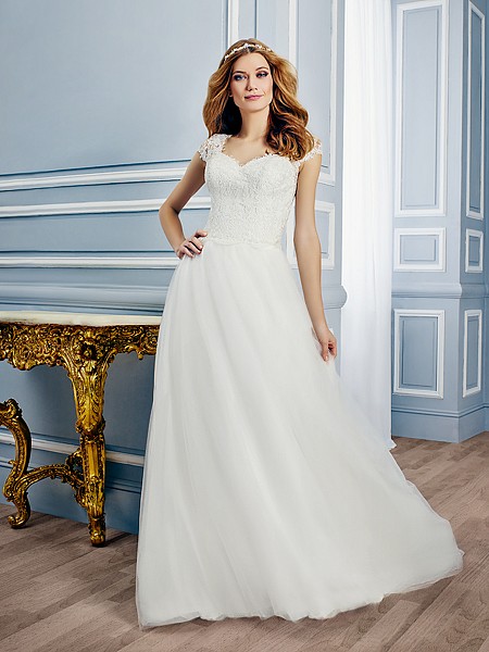Moonlight Tango T753 sophisticated sweetheart bridal gown with short sleeves Moonlight Tango T753 sophisticated sweetheart bridal gown with short sleeves