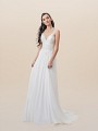 Moonlight Tango T823 boho chiffon A-line wedding dress with flattering V-neck and flowy skirt Moonlight Tango T823 boho chiffon A-line wedding dress with flattering V-neck and flowy skirt
