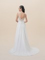 Moonlight Tango T823 comfortable stretchy lining A-line wedding dress with illusion V-back and small sweep train Moonlight Tango T823 comfortable stretchy lining A-line wedding dress with illusion V-back and small sweep train