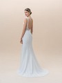 Moonlight Tango T824B destination wedding dress in soft sleek crepe satin with lace V-back Moonlight Tango T824B destination wedding dress in soft sleek crepe satin with lace V-back