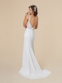 Moonlight Tango T841 elegant deep V-back lace and crepe-back satin destination wedding dress Moonlight Tango T841 elegant deep V-back lace and crepe-back satin destination wedding dress