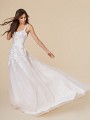 Moonlight Tango T843 dropped waist A-line wedding gown with sweetheart neckline and thin lace straps Moonlight Tango T843 dropped waist A-line wedding gown with sweetheart neckline and thin lace straps
