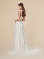 Moonlight Tango T845 feminine ivory and gold A-line bridal gown with deep V-back and cocktail train Moonlight Tango T845 feminine ivory and gold A-line bridal gown with deep V-back and cocktail train