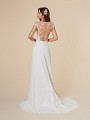 Moonlight Tango T846 eye-catching illusion keyhole lace-up back A-lline dress with lace motif at back of train Moonlight Tango T846 eye-catching illusion keyhole lace-up back A-lline dress with lace motif at back of train
