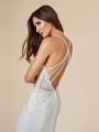 Moonlight Tango T847 chic mermaid gown with net illusion cutout at waist and beaded strappy back Moonlight Tango T847 chic mermaid gown with net illusion cutout at waist and beaded strappy back
