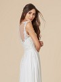 Moonlight Tango T849 beautiful illusion bateau back with cap sleeves with swag beads A-line wedding dress Moonlight Tango T849 beautiful illusion bateau back with cap sleeves with swag beads A-line wedding dress