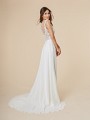 Moonlight Tango T849 destination chiffon and net A-line wedding gown with beaded sash at natural waist Moonlight Tango T849 destination chiffon and net A-line wedding gown with beaded sash at natural waist