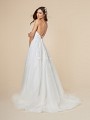 Moonlight Tango T850 ivory net and lace appliques ball gown with sexy crisscross tie back Moonlight Tango T850 ivory net and lace appliques ball gown with sexy crisscross tie back