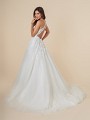 Moonlight Tango T851 beaded lace bodice with tulle full A-line bridal dress with keyhole back and horsehair trim hem Moonlight Tango T851 beaded lace bodice with tulle full A-line bridal dress with keyhole back and horsehair trim hem